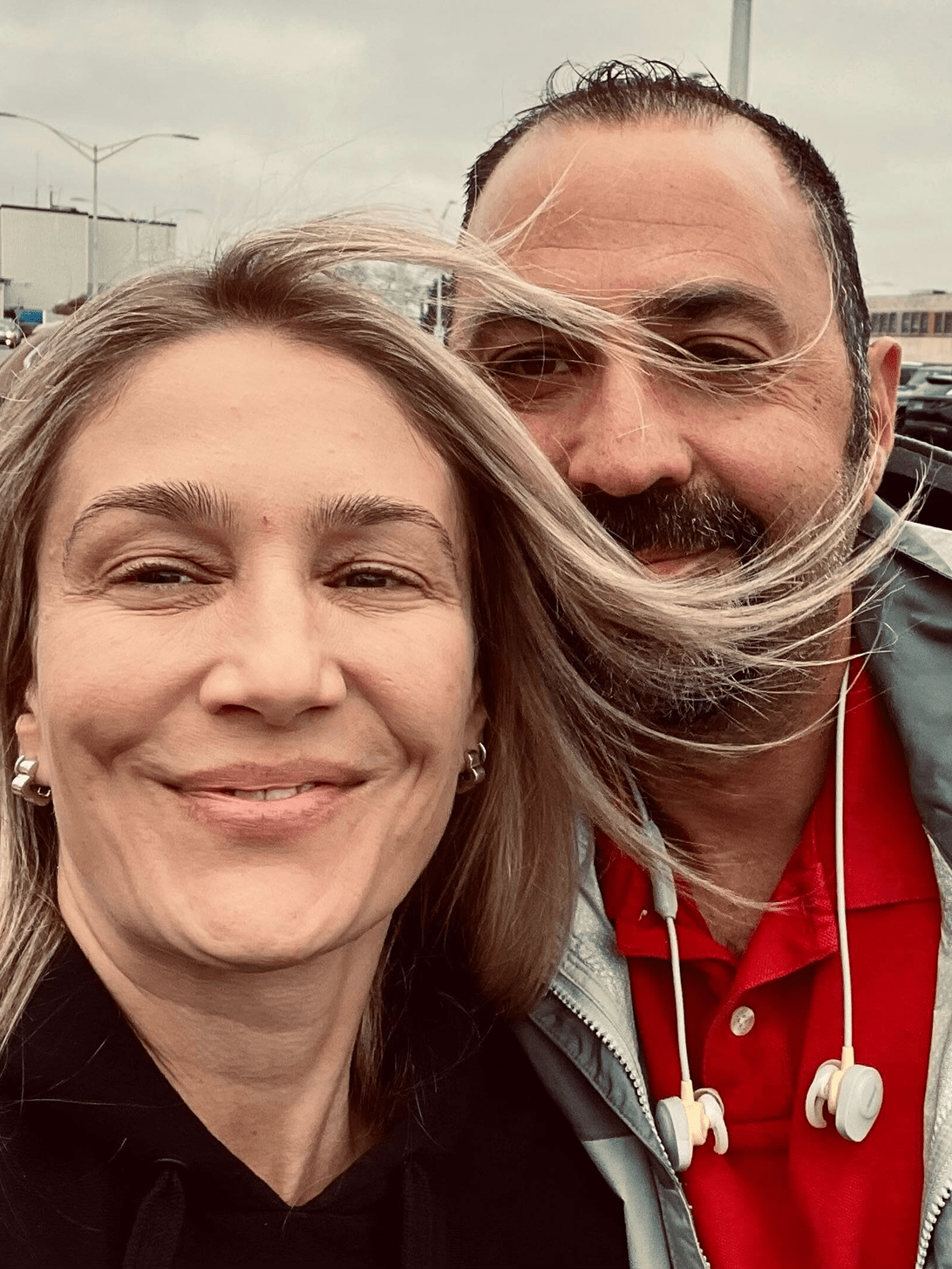 Our host with Noah out doors