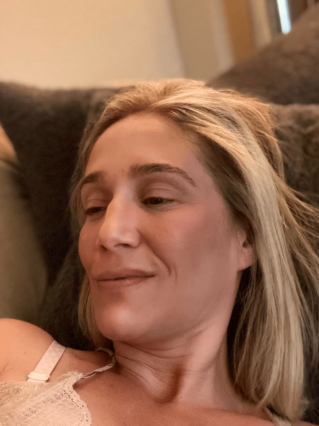 Jaime enjoying her free time at the sofa