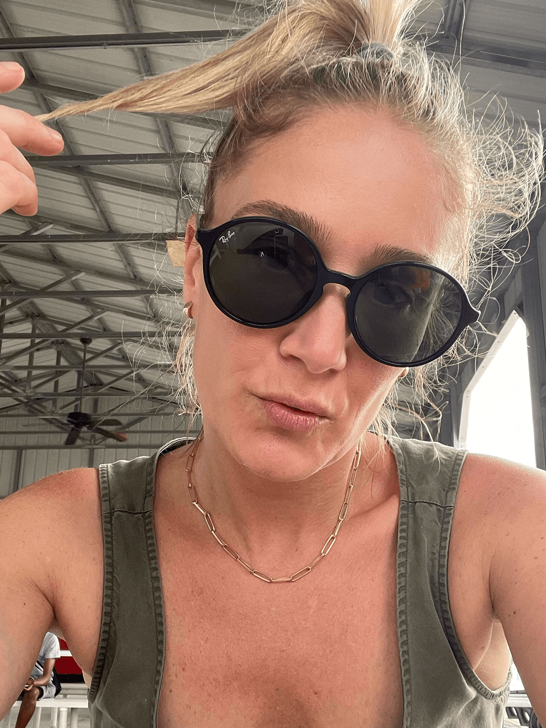 Jaimee Laine hanging with sunglasses