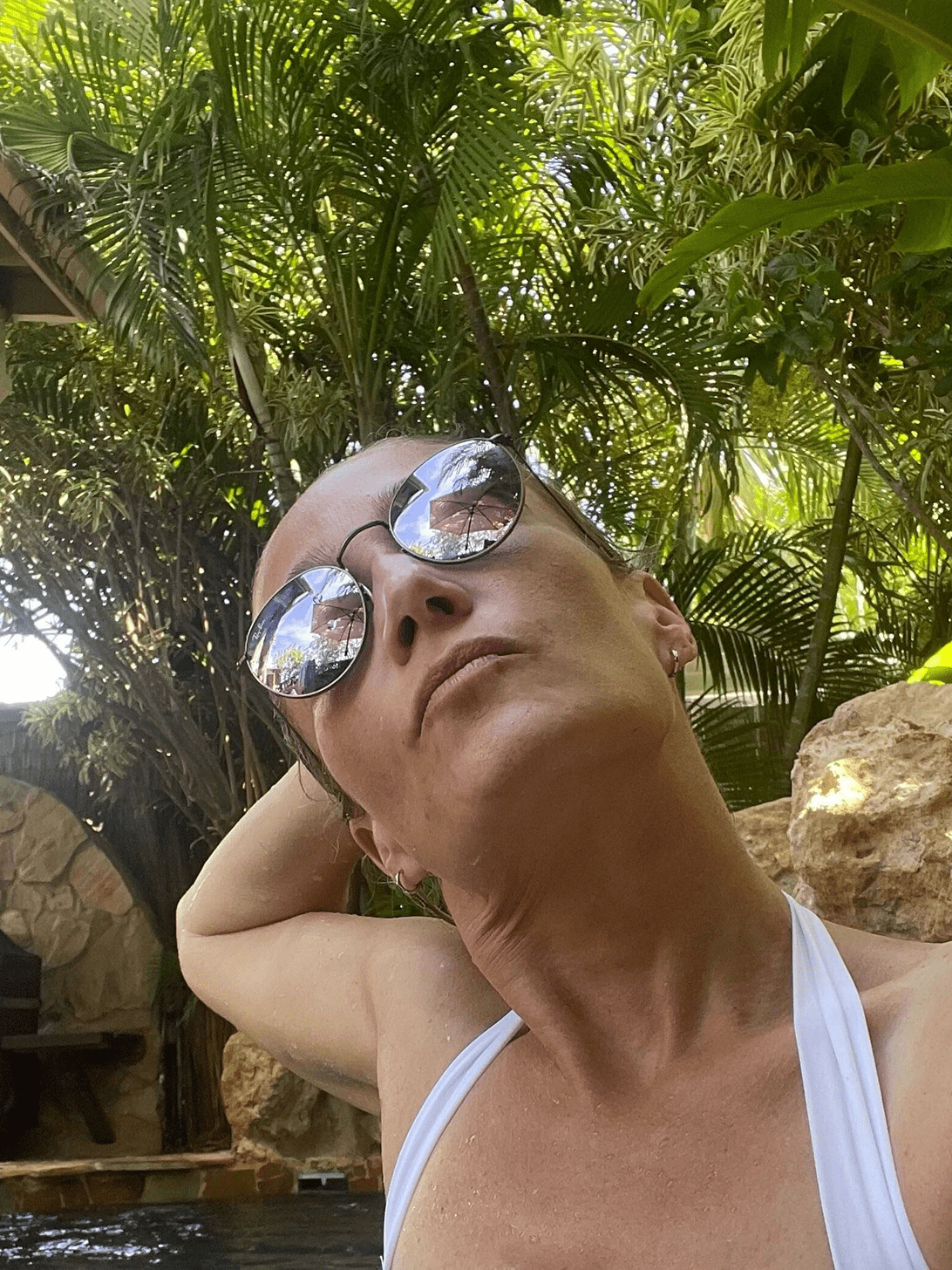 Jaimee Laine hanging in the pool